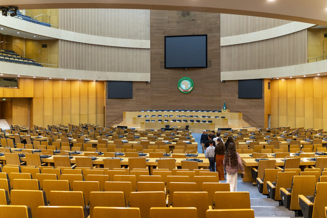 La Sala Nelson Mandela, el gran salón de plenos de la Unión Africana en Adís Abeba